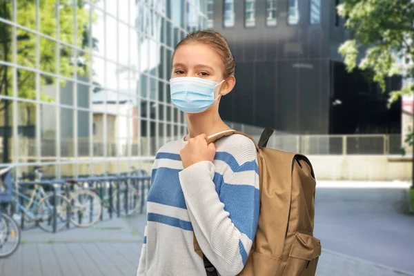 带书包的女学生 — 图库照片