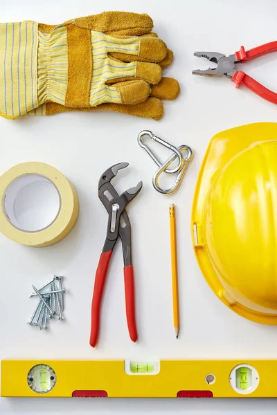 Different work tools on white background — Stock Photo, Image