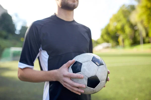Close Up Of Soccer Player With Football On Field Activity Holding Stock Photo Close Up Of Soccer Player With Football On Field Activity Holding Stock Photo