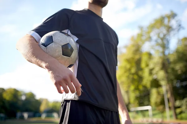 Close Up Of Soccer Player With Football On Field Activity Holding Stock Photo Close Up Of Soccer Player With Football On Field Activity Holding Stock Photo
