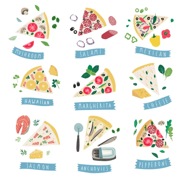 Son temps de pizza — Image vectorielle