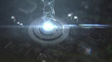 Makro çekim bir futuristik bilgisayar çekirdek yakından