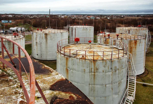 Old oil storage tanks — Stock Photo, Image