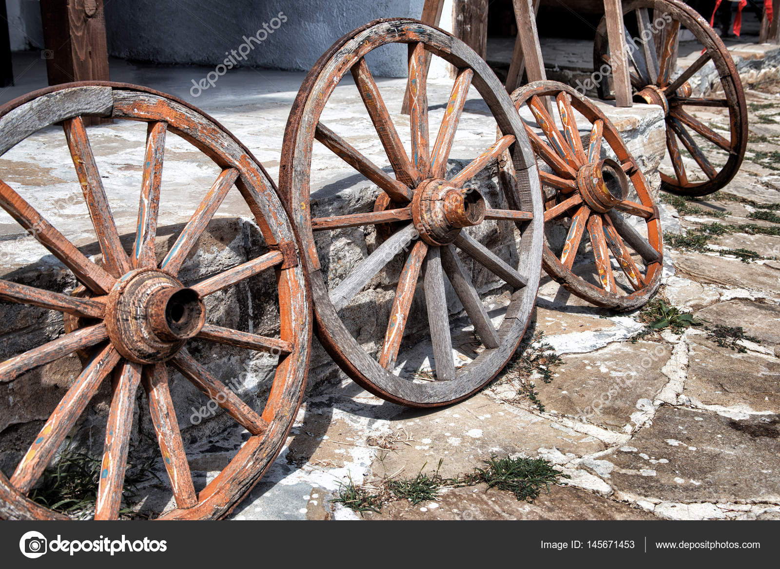 Old Wooden Cart Wheels Stock Photo Ultrapro 145671453 Old Wooden Cart Wheels Stock Photo