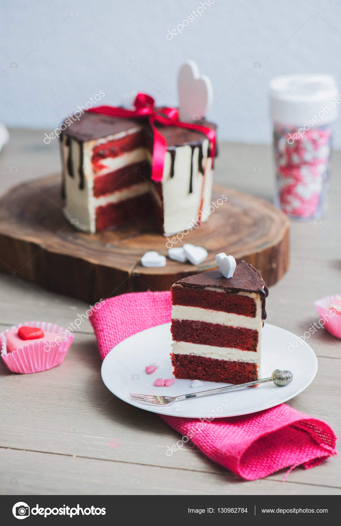 Red Velvet Cake Stock Photo C Anatols 130982784
