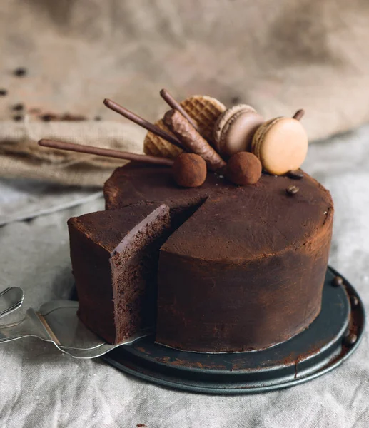 Hemlagad Chokladtårta — Stockfoto