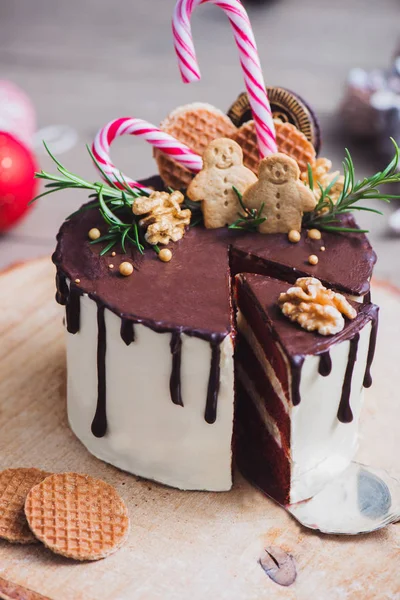 Zelfgebakken kerstcake — Stockfoto