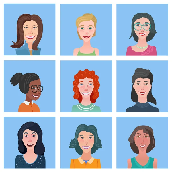 Women characters collection — Stock Vector