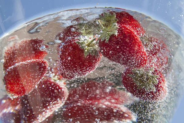 Red berries in water — Stock Photo, Image