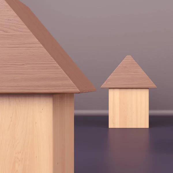 Wooden toy houses — Stock Photo, Image