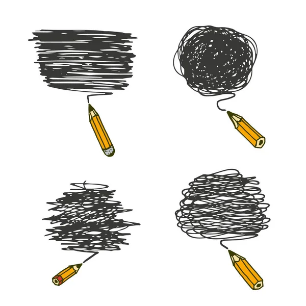 Lápis e doodles abstratos —  Vetores de Stock
