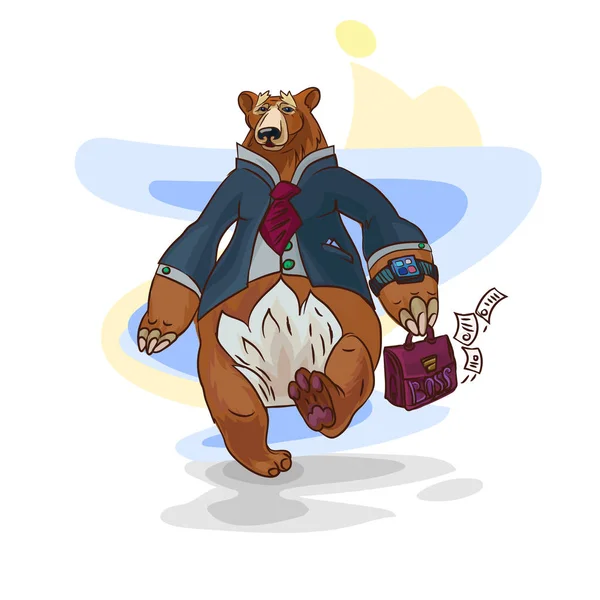 Obchodní medvěd ilustrace — Stockový vektor