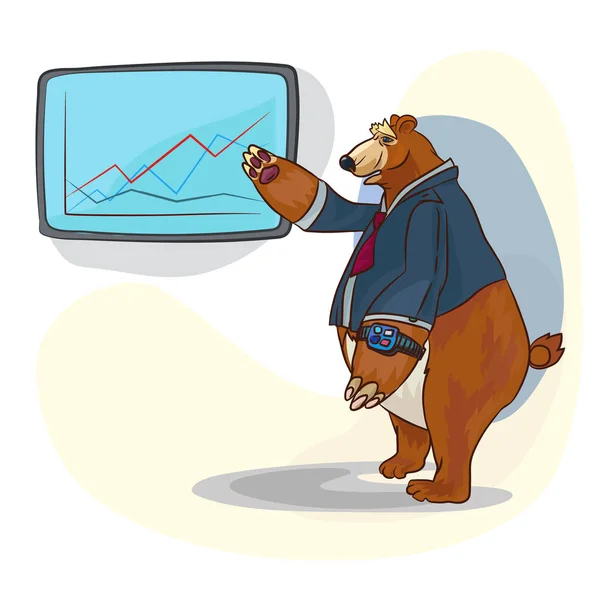 Business bear illustration — Stock Vector