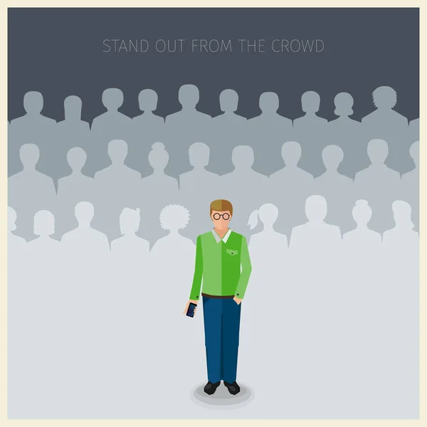 Single man standing outside — Stock Vector