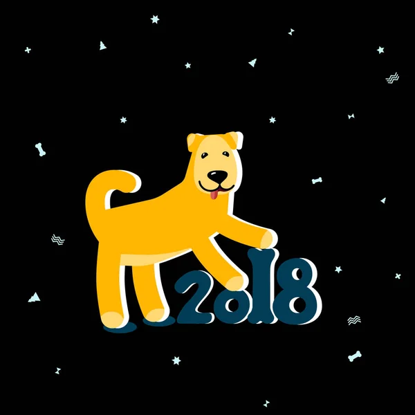 2018 år av hund — Stock vektor
