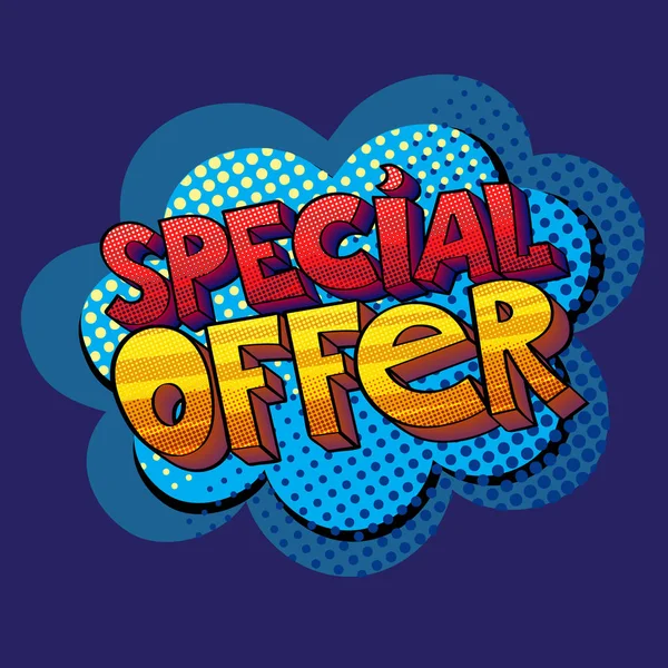 Oferta especial pop art sign — Vector de stock