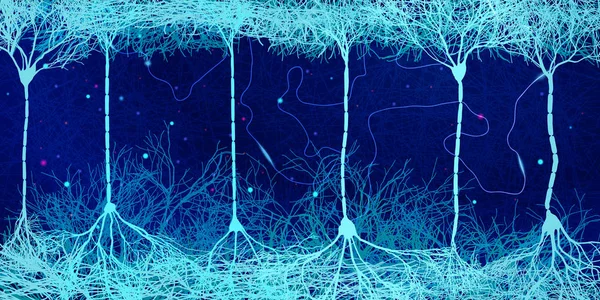 Células neuronales formando red — Vector de stock