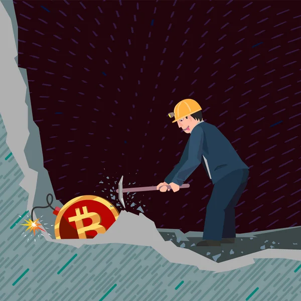 Konceptualna biznes ilustracja bitcoins — Wektor stockowy