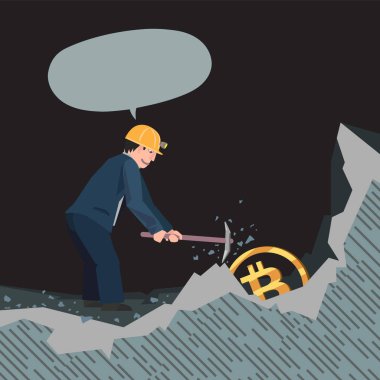 kavramsal iş illüstrasyon bitcoins