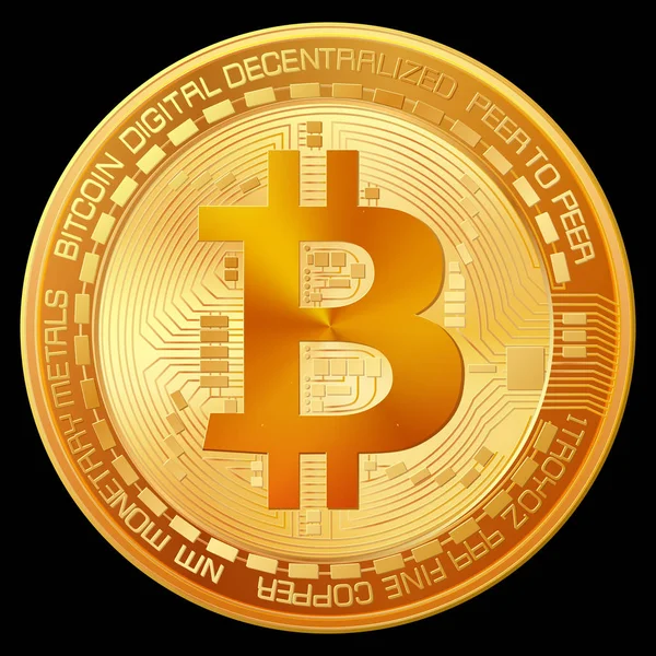 Goldenes Zeichen für Bitcoin — Stockvektor