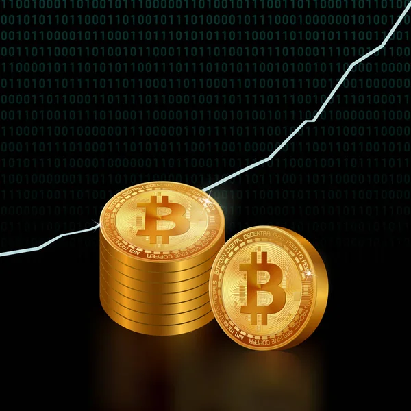 Bitcoin növekedés gyorsan — Stock Vector