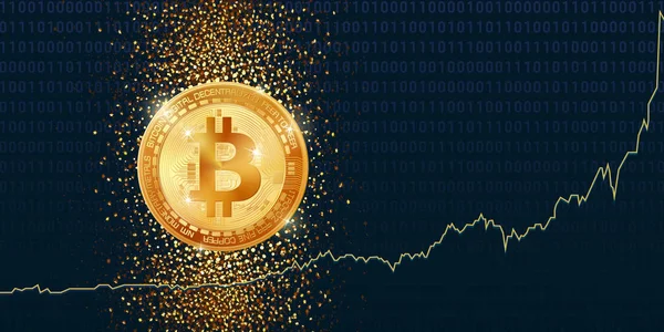 Goldener Bitcoin-Hintergrund — Stockvektor