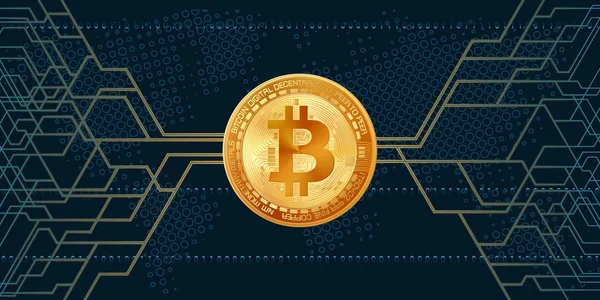 Goldener Bitcoin-Hintergrund — Stockvektor