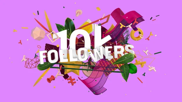 10k followers card — Stock Photo, Image