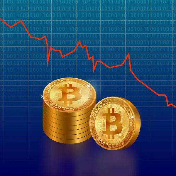 Bitcoin går ned – Stock-vektor