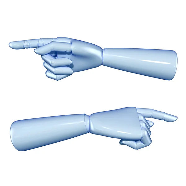 Sztuczne ręce pokazując na czymś, 3d renderowania — Zdjęcie stockowe
