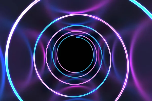 Abstract background with glowing neon light shapes — Stock Photo, Image