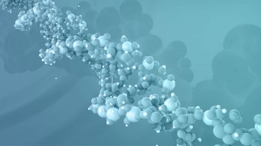 Soyut uzayda karmaşık bir yapı olarak gösterilen DNA molekülü