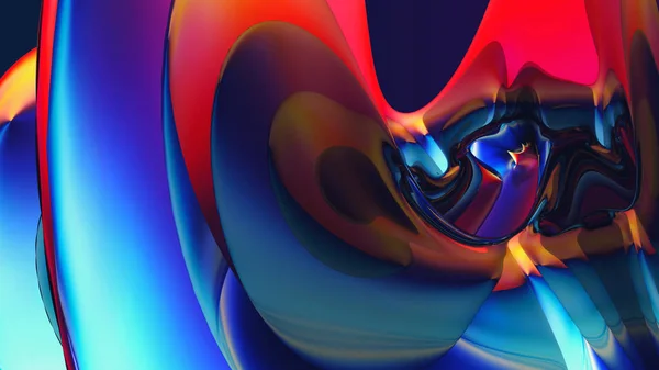 아름다운 곡선의 표면으로 이루어진 다채 로운 디지털 배경 — 스톡 사진