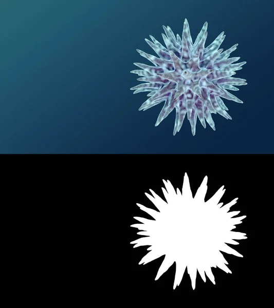 Virus peligroso aislado de una sola célula 3d render — Foto de Stock