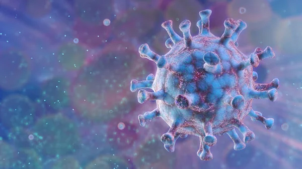 Digitale illustratie met nieuw type coronavirus in de organische ruimte — Stockfoto