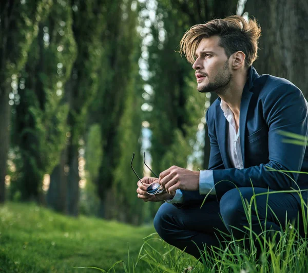 Young, calm man enjoying the summer time — Stock Photo, Image