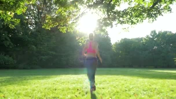 Fit woman in the park — Stock Video