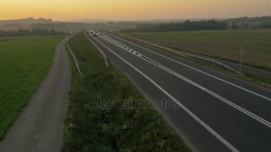 Bir otoyolda havadan görüntüleri