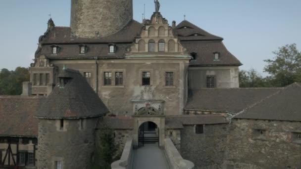 Vista aérea del antiguo castillo — Vídeos de Stock