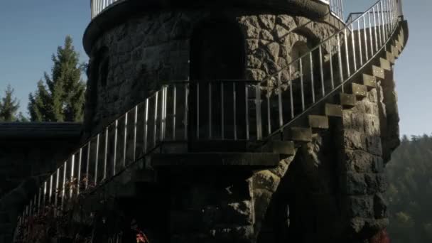 Luftaufnahme der antiken Burg — Stockvideo