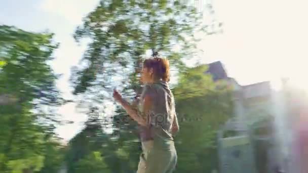 Young athlete girl, natural concept — Stock Video