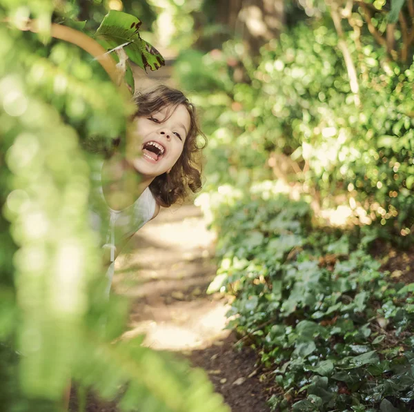 Portrait of a cheerful little girl — Stock Photo, Image