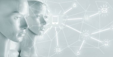 Artificial intelligence concept - Internet, network, globalizati