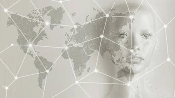 Artificial intelligence concept - Internet, network, globalizati — Stock Photo, Image
