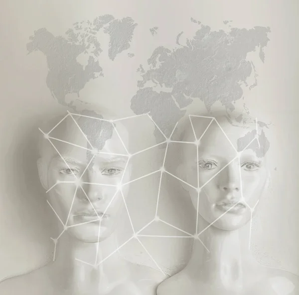 Sztuczna inteligencja koncepcja - Internet, Sieć, globalizati — Zdjęcie stockowe