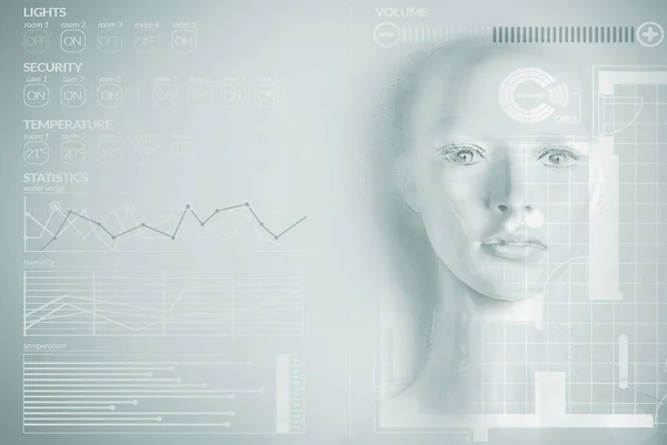 Artificiell intelligens koncept - smarta hem — Stockfoto