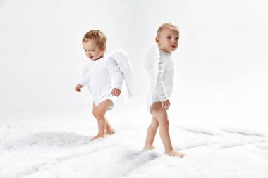 Tatlı küçük bebek melekler portresi