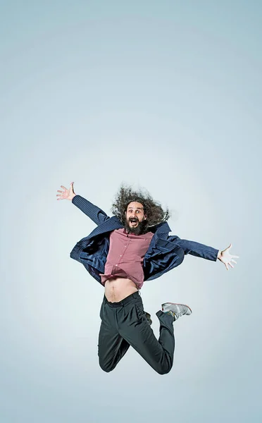 Portrait Cheerful Funny Nerd Wearing Colorful Suit — Stock Photo, Image