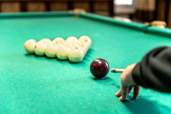 Close up billiard ball on the billiard table — Stock Photo, Image