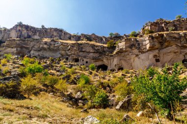 Türkiye 'nin Kapadokya kentindeki İhlara Vadisi' nde panoramik manzara.